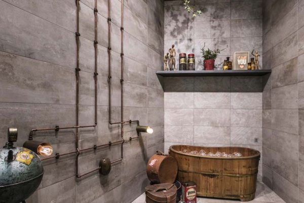 salle de bain industrielle