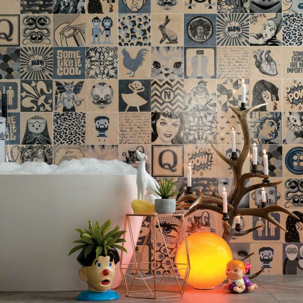 Indigo Décor Mix 20x20 - Carreaux Faience pour Mur