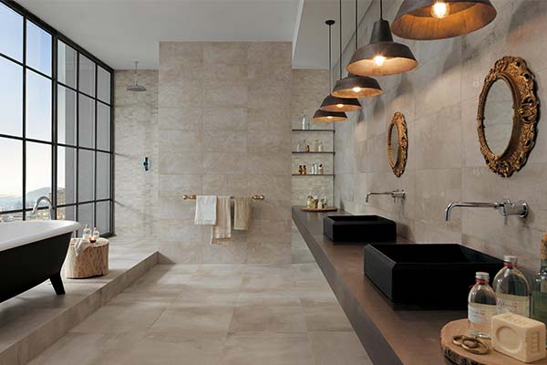 Concrete effect wall tiles