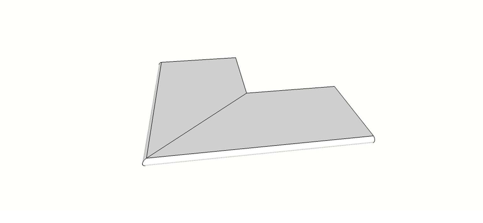 Margelle arrondie (1/2 rond) angle ext. complet (2 pièces) <span style="white-space:nowrap;">30x90 cm</span>   <span style="white-space:nowrap;">ép. 20mm</span>