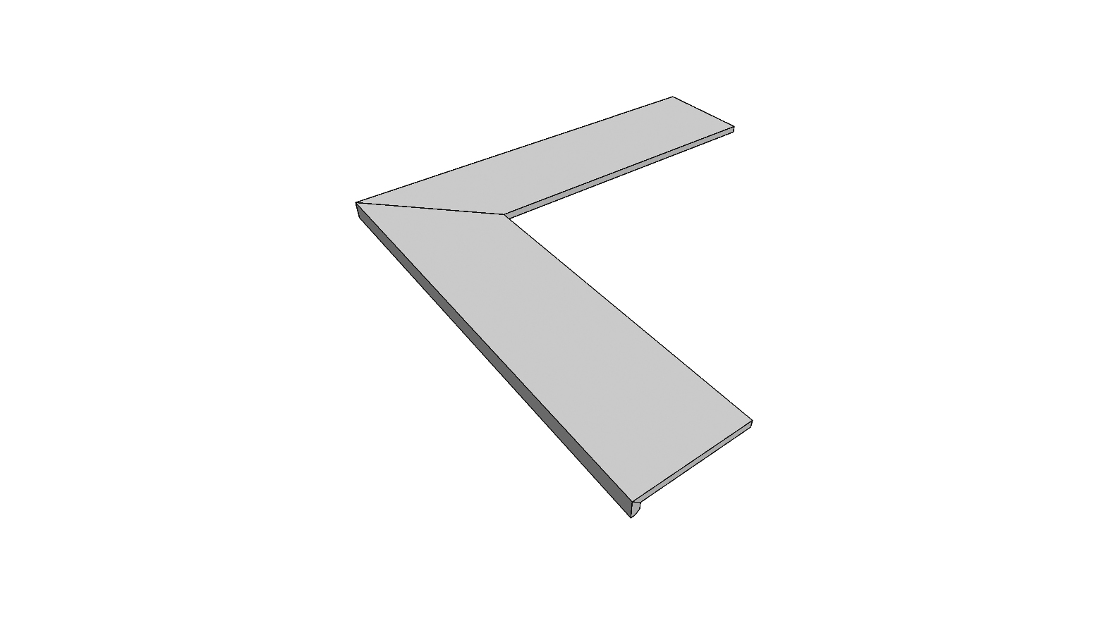 Margelle bord en L descendant collé angle ext. complet (2 pièces) <span style="white-space:nowrap;">30x60x5 cm</span>   <span style="white-space:nowrap;">ép. 20mm</span>