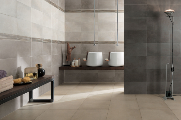 Carrelage taupe salle de bain