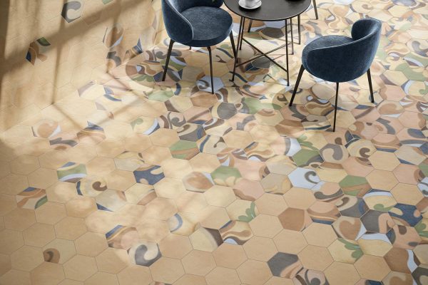 Carrelage hexagonal sol Osmose Sable Osmose Floral