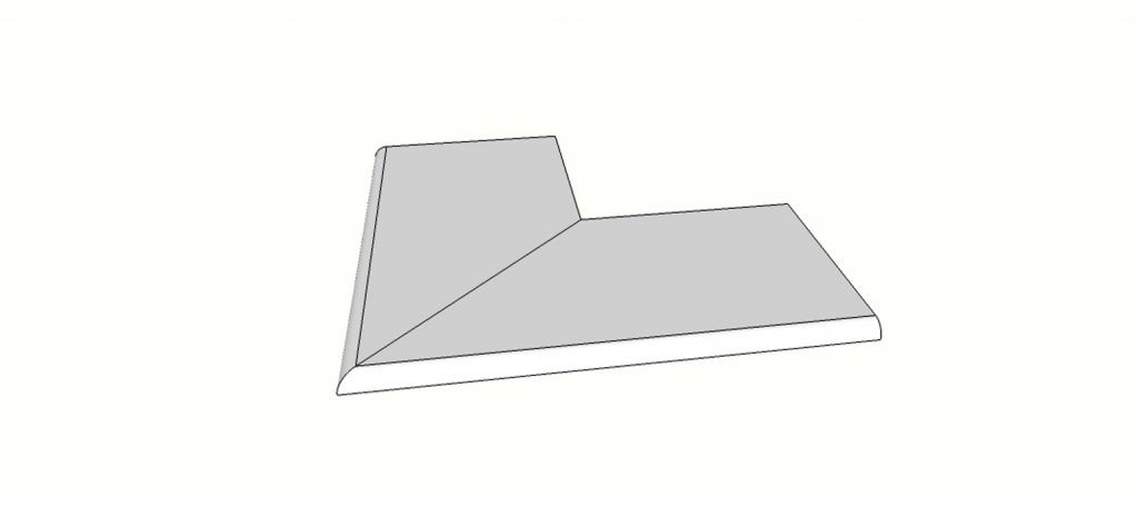 Margelle bord rectiligne angle curviligne <span style="white-space:nowrap;">60x60 cm</span>   <span style="white-space:nowrap;">ép. 20mm</span>