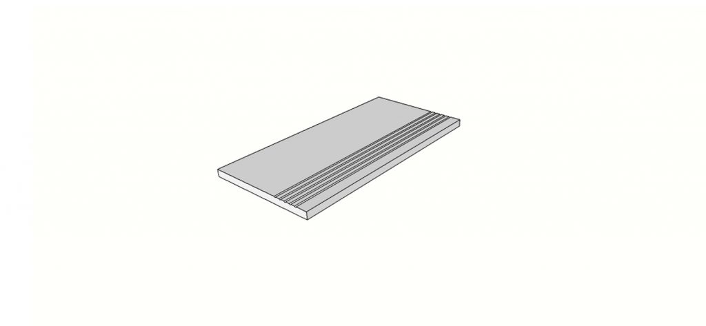 Margelle bord antidérapant arrondi (1/2 rond) angle ext. complet (2 pièces) <span style="white-space:nowrap;">30x60 cm</span>   <span style="white-space:nowrap;">ép. 20mm</span>