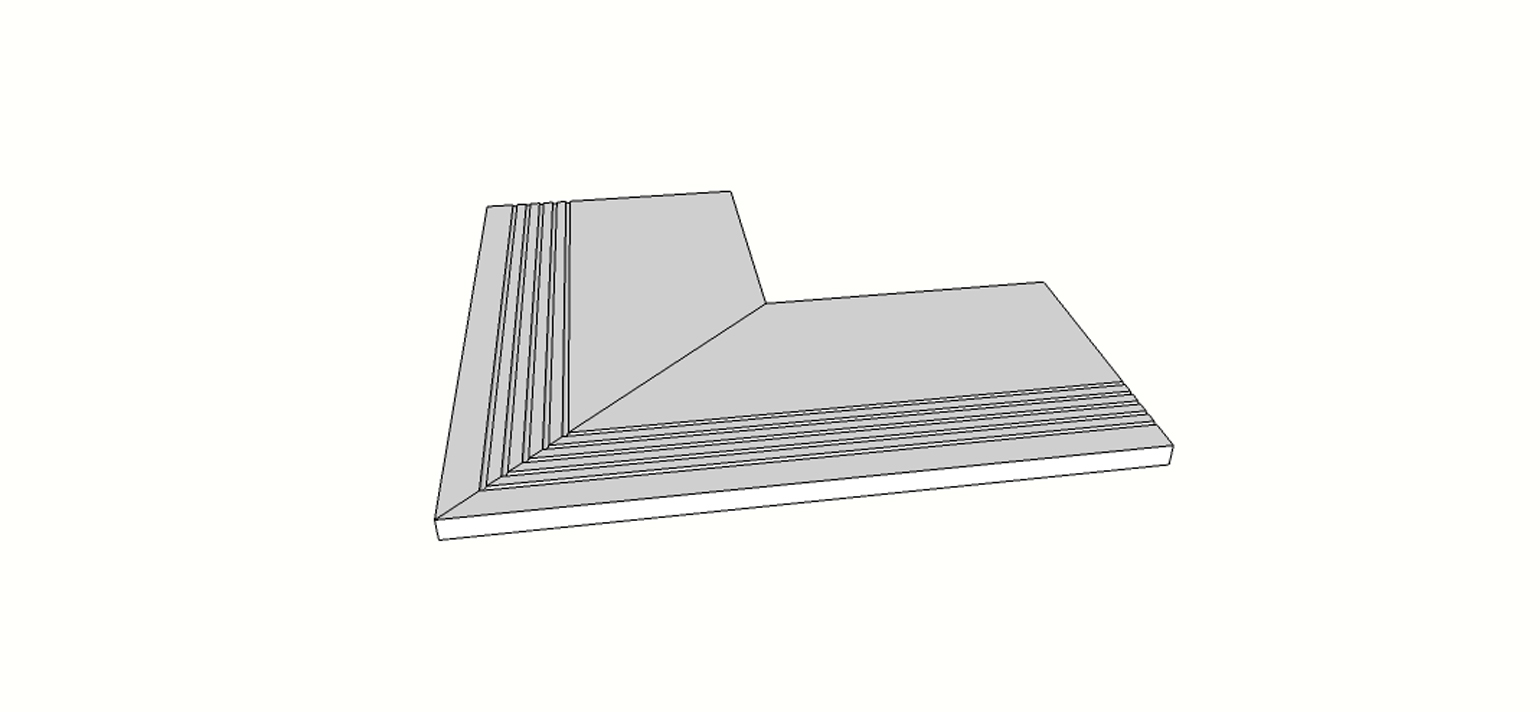 Margelle bord évasé rectiligne angle ext. complet (2 pièces) <span style="white-space:nowrap;">30x60 cm</span>   <span style="white-space:nowrap;">ép. 20mm</span>