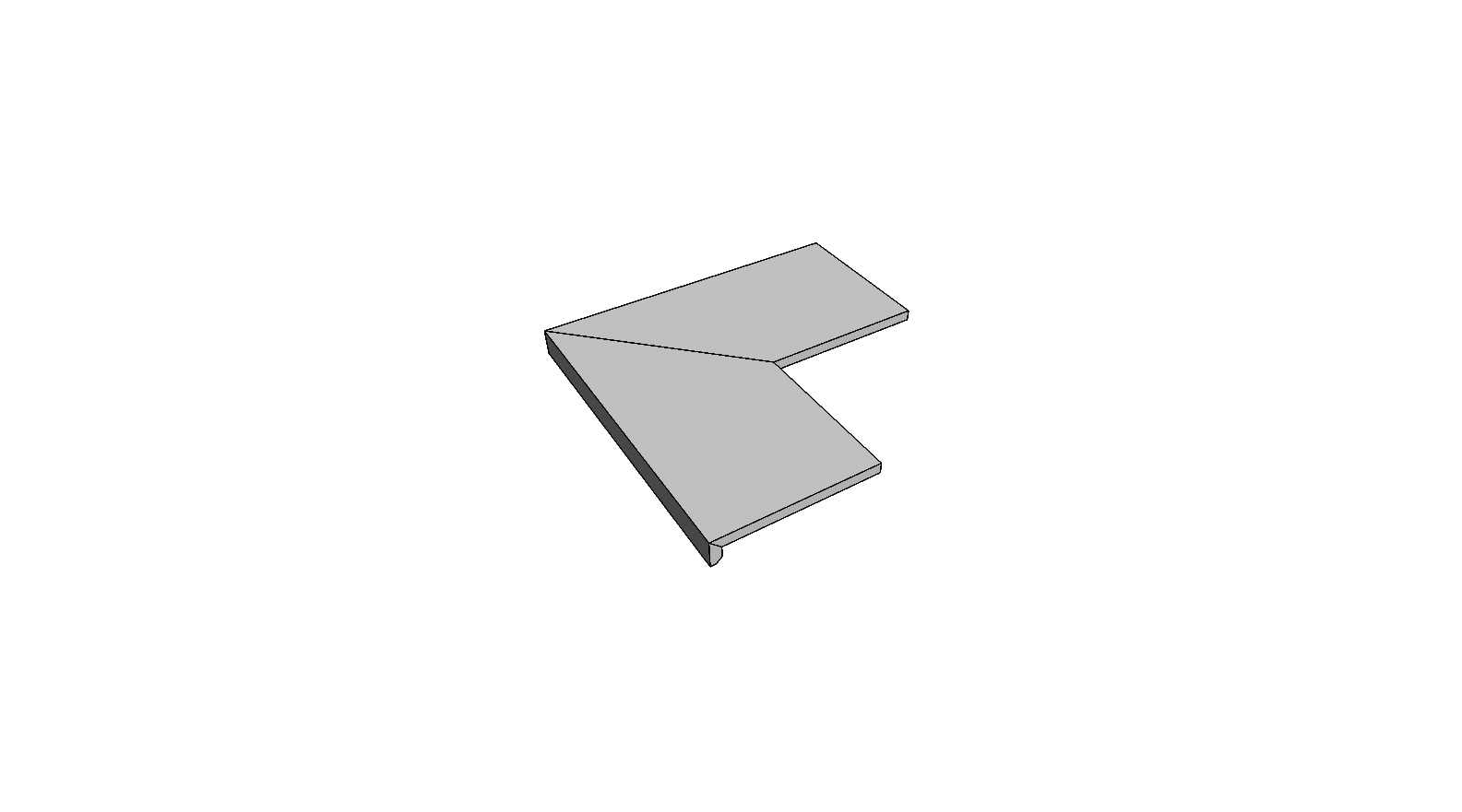 Margelle bord rectiligne angle curviligne <span style="white-space:nowrap;">60x60 cm</span>   <span style="white-space:nowrap;">ép. 20mm</span>
