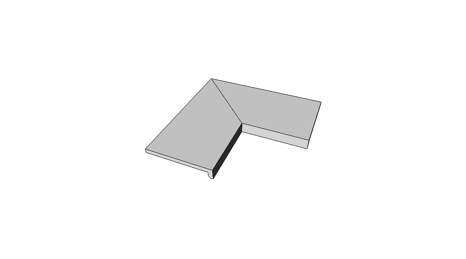 Margelle bord en L descendant collé angle int. complet (2 pièces) <span style="white-space:nowrap;">30x60x5 cm</span>   <span style="white-space:nowrap;">ép. 20mm</span>