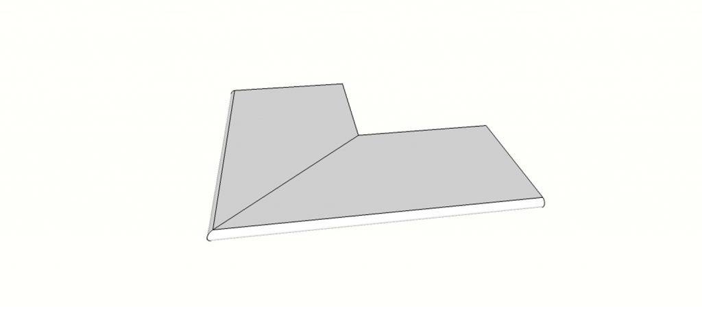 Margelle arrondie (1/2 rond) angle ext. complet (2 pièces) <span style="white-space:nowrap;">26x80 cm</span>   <span style="white-space:nowrap;">ép. 20mm</span>