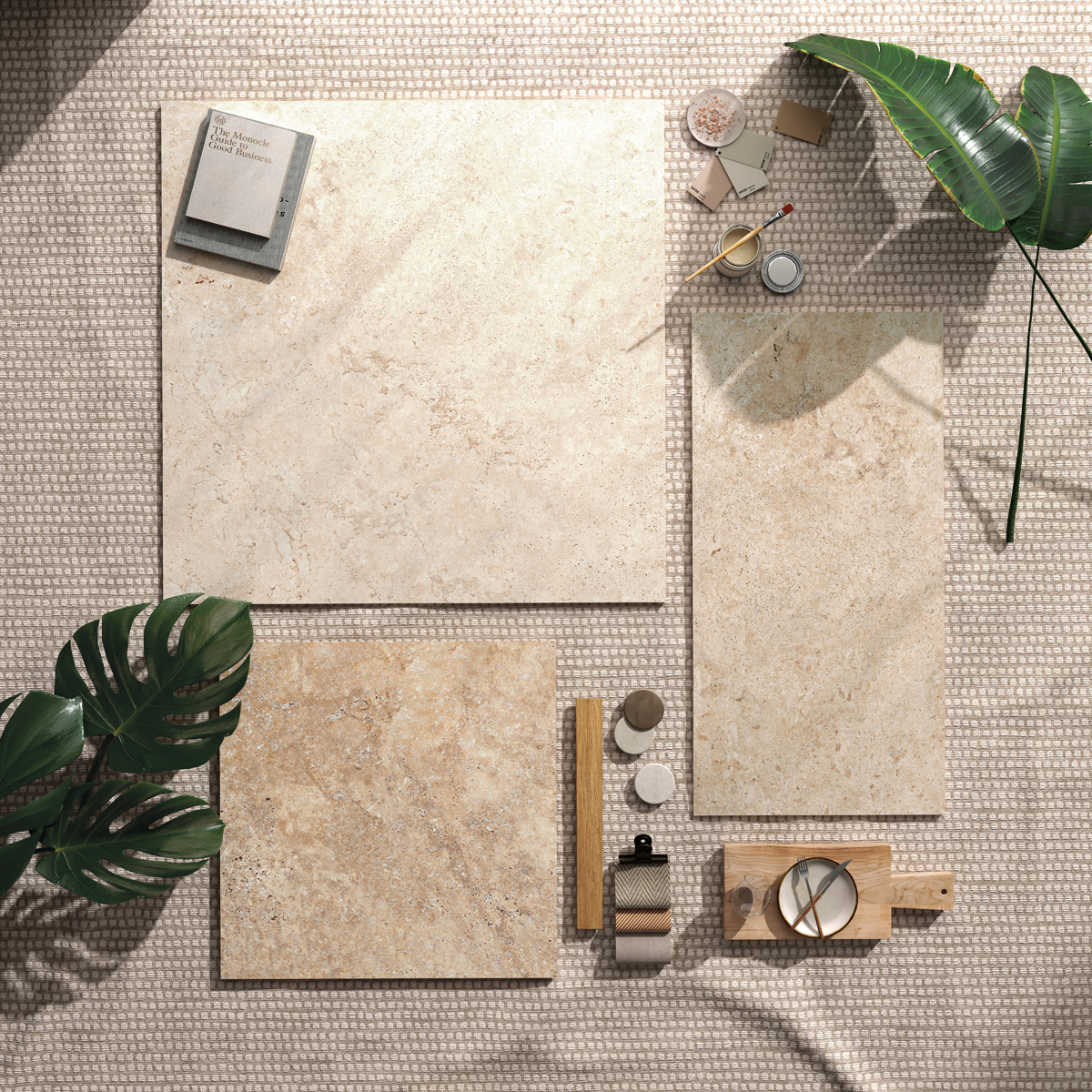 Décoration avec du Tiber Light, un beige proche du blanc - fabricants Novoceram 