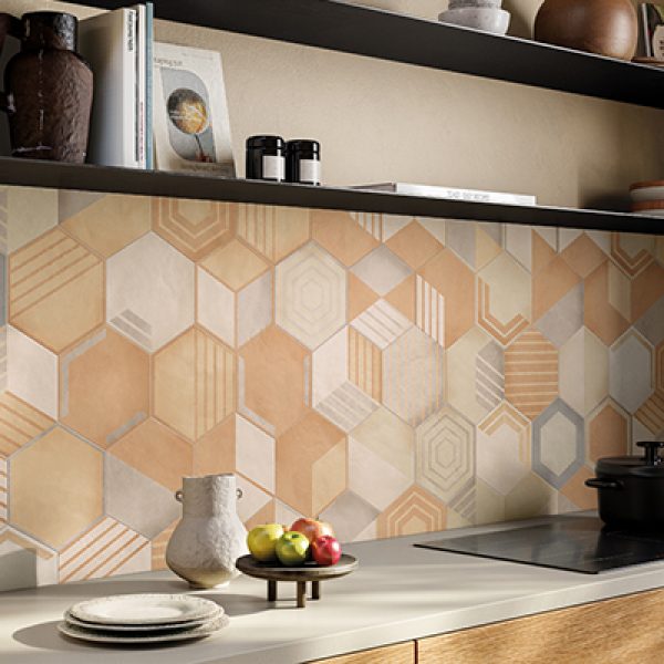 Carrelage hexagonal Cuisine Osmose Geom Clair