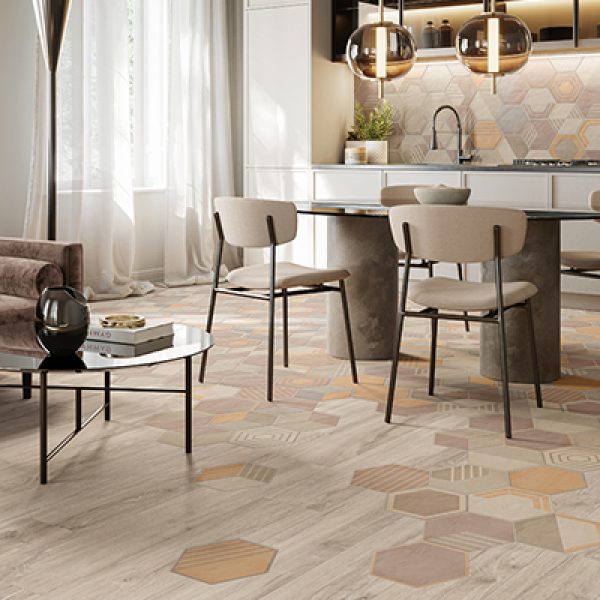 Carrelage hexagonal Cuisine Osmose Geom Fonce Novoceram