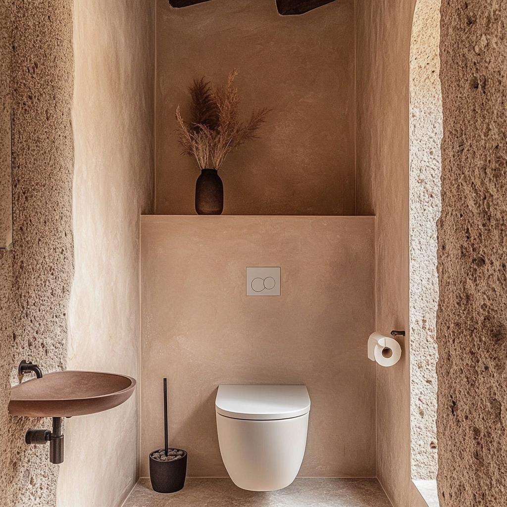 Inspiration WC carreaux minéral et intemporelle