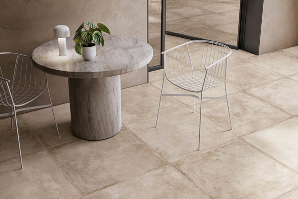 gres grand format blanc