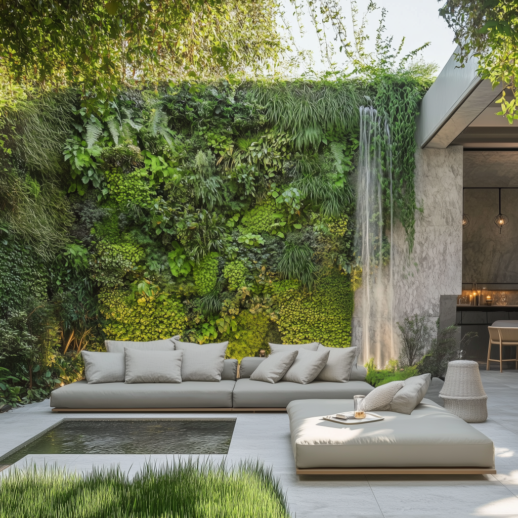 Tendance pour l'extérieur : Un mur vegetalise luxueux
