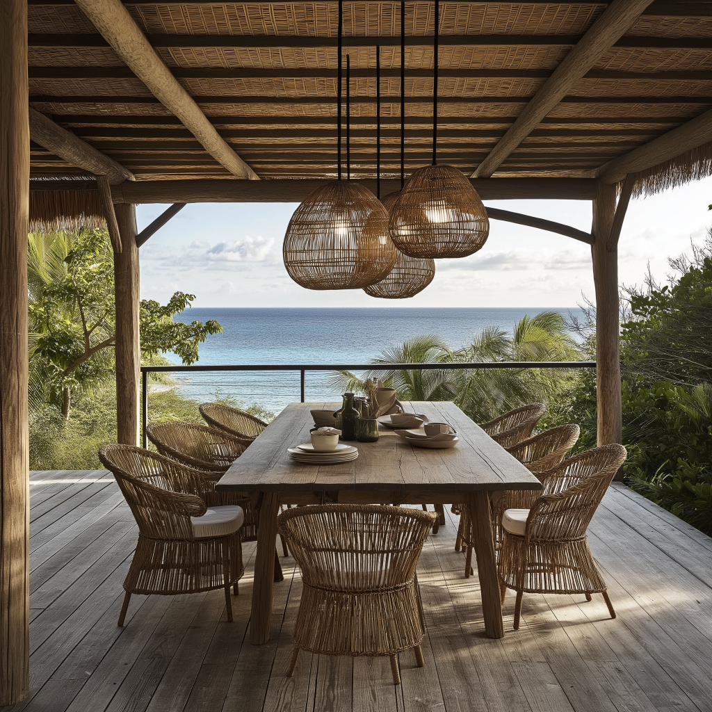 Tendance 2025 extérieur Terrasse en bois avec vue dégagée