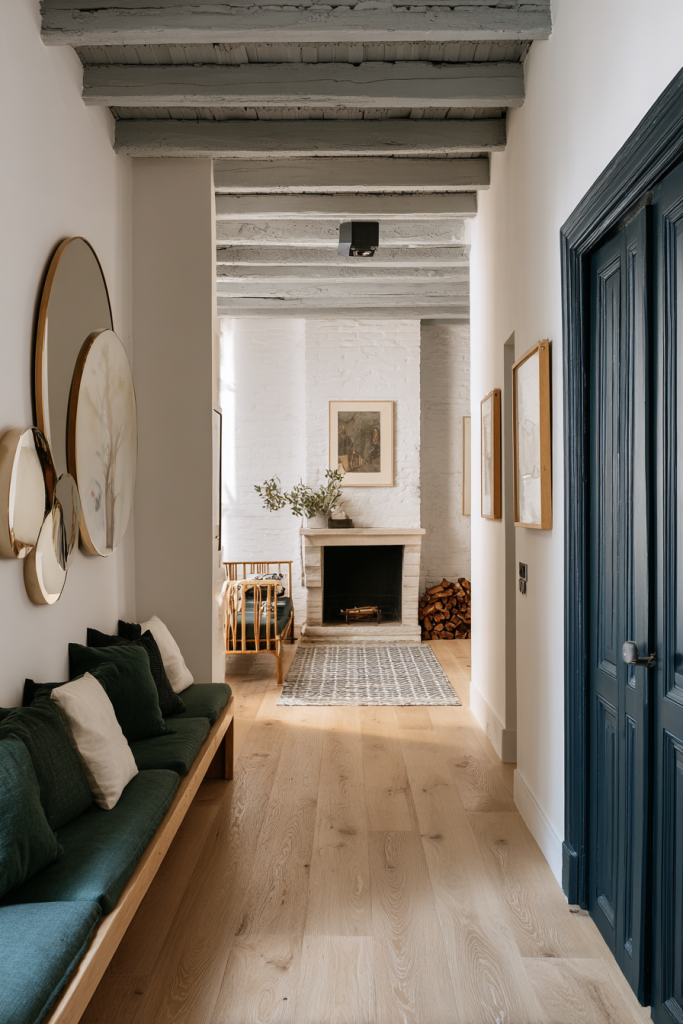 Carrelage rectangulaire pour couloir aspect bois
