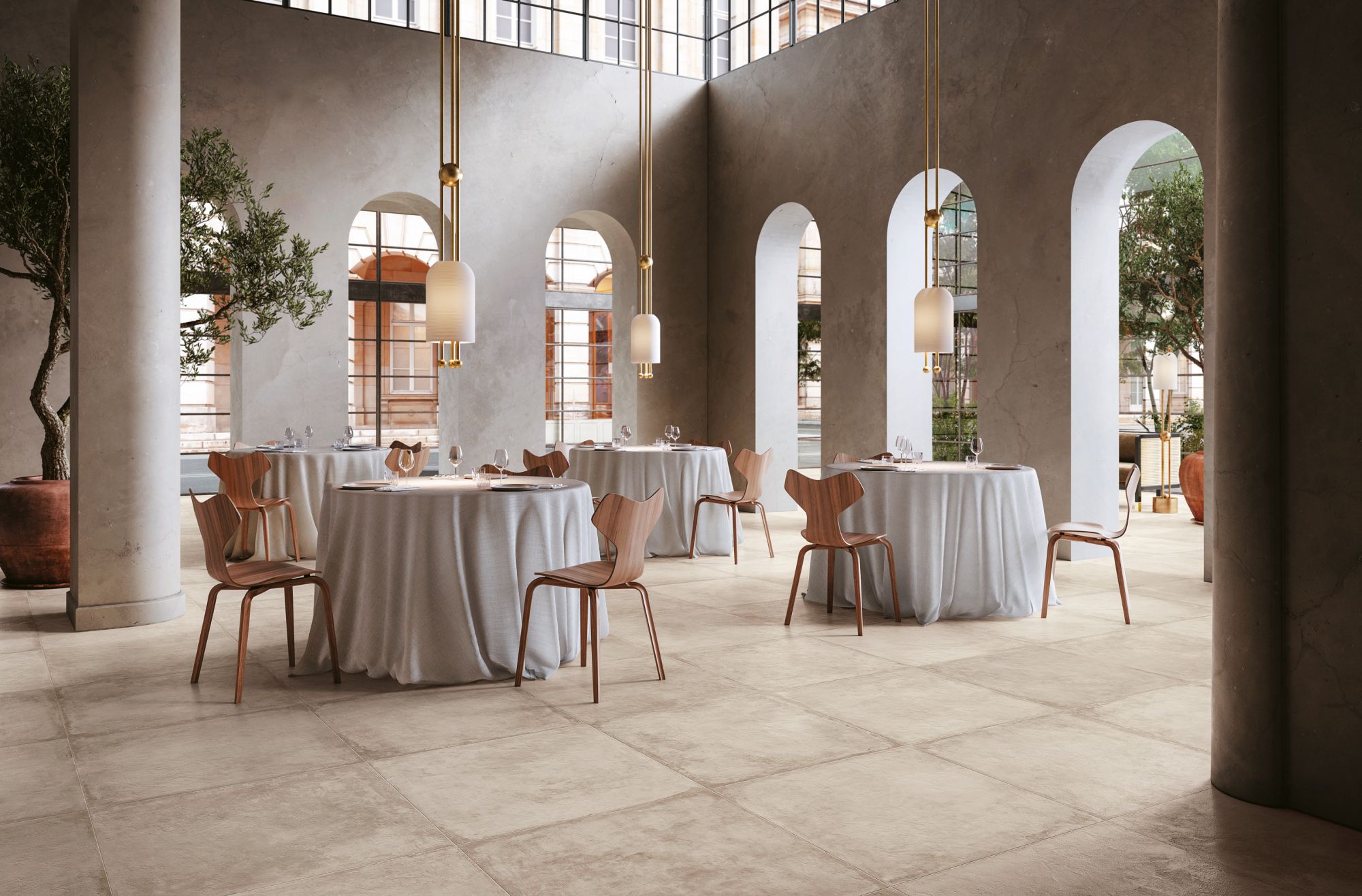 carrelage 120x120 effet pierre pour style rustique