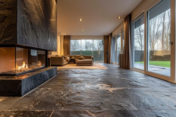 carrelage grès cérame grand format effet pierre pour style rustique