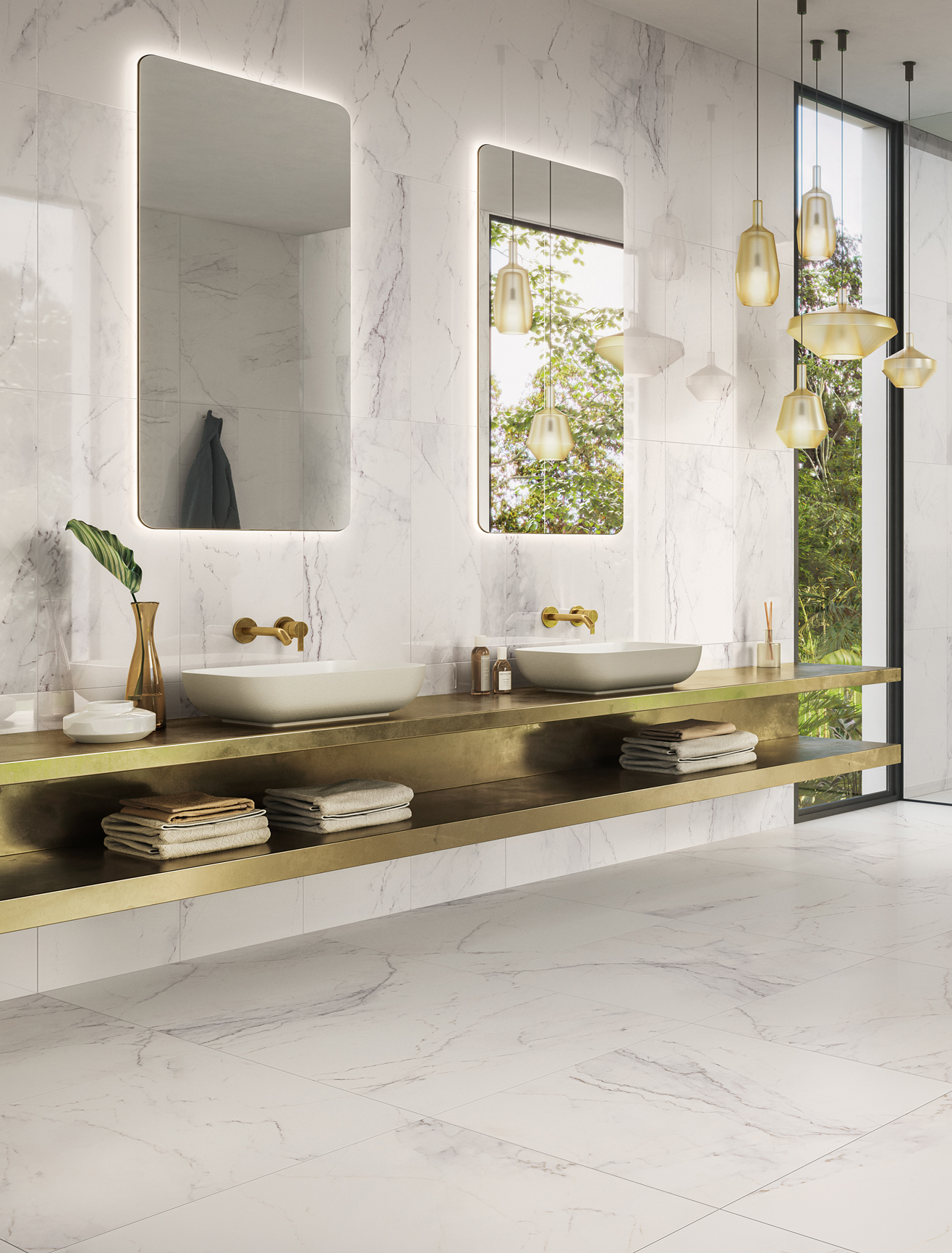 Style marbre salle de bain luxueuse Adage Novoceram