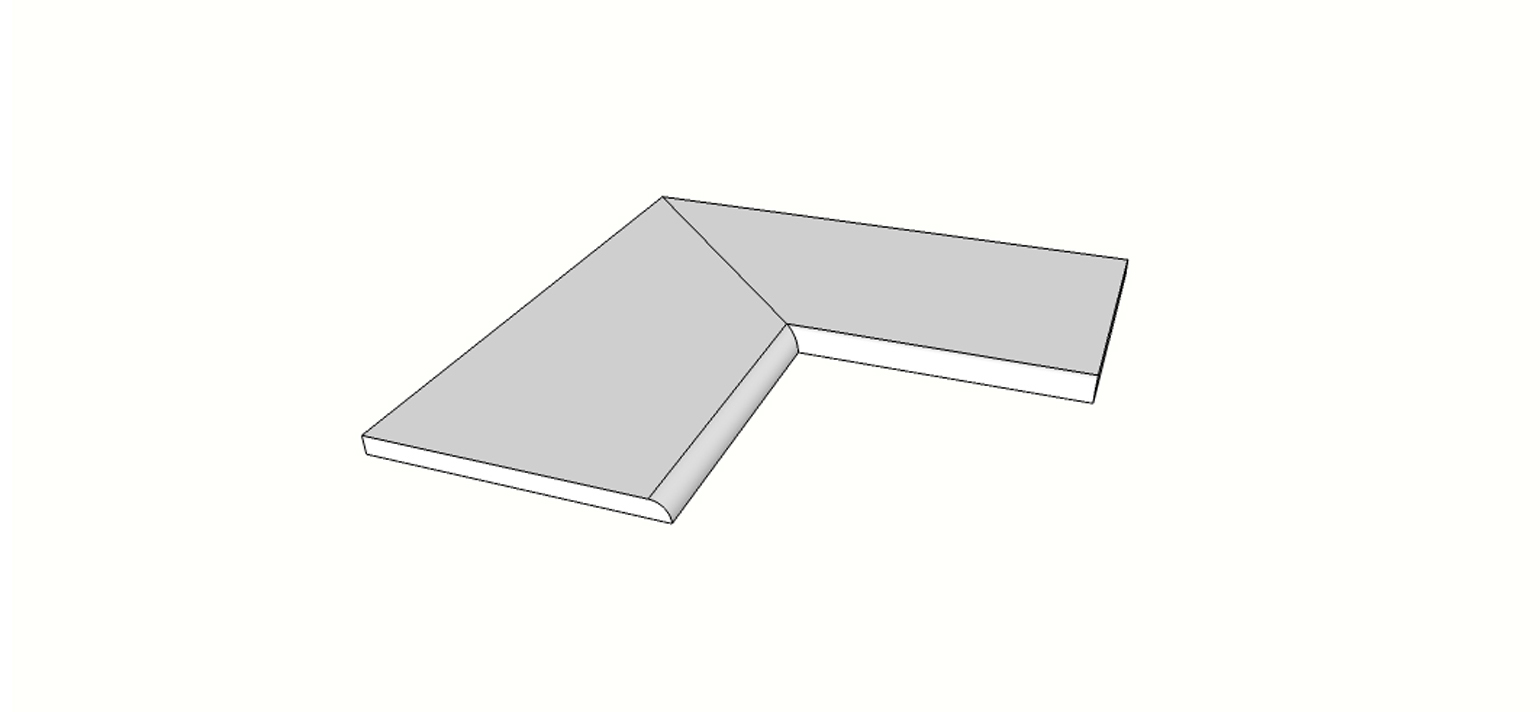 Margelle arrondie (1/4 rond) angle int. complet (2 pièces) <span style="white-space:nowrap;">30x60 cm</span> &nbsp; <span style="white-space:nowrap;">ép. 20mm</span>