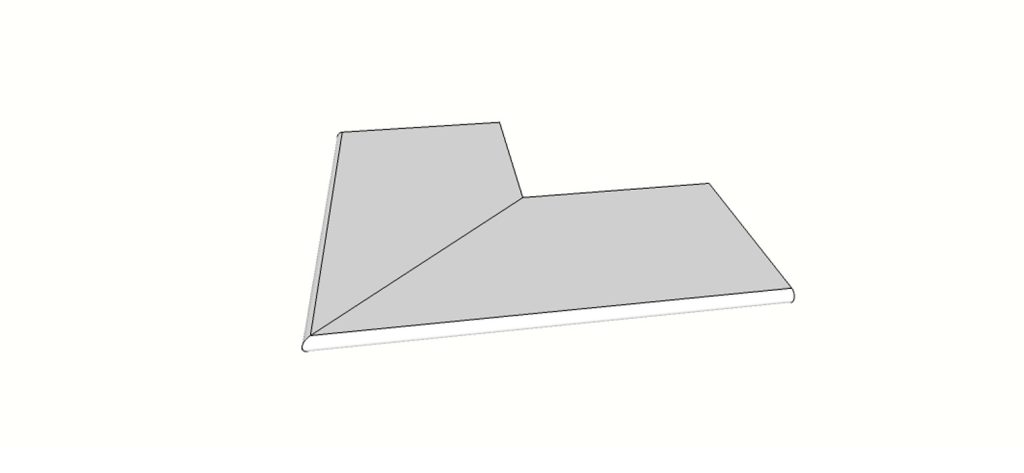Margelle arrondie (1/2 rond) angle ext. complet (2 pièces) <span style="white-space:nowrap;">26x80 cm</span> &nbsp; <span style="white-space:nowrap;">ép. 20mm</span>