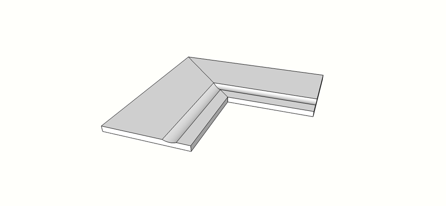 Margelle évasé bord rectiligne angle int. complet (2 pièces) <span style="white-space:nowrap;">30x60 cm</span> &nbsp; <span style="white-space:nowrap;">ép. 20mm</span>