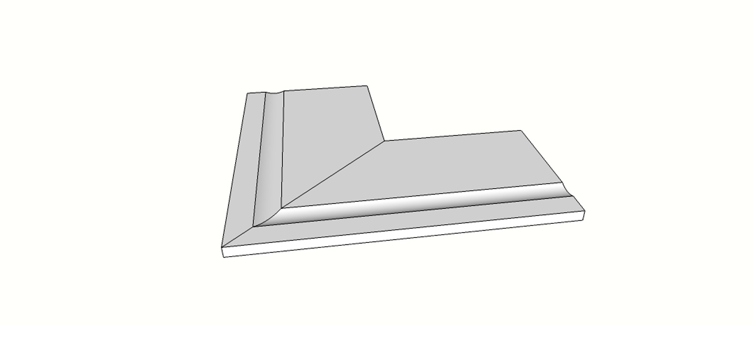 Margelle bord évasé rectiligne angle ext. complet (2 pièces) <span style="white-space:nowrap;">30x60 cm</span> &nbsp; <span style="white-space:nowrap;">ép. 20mm</span>