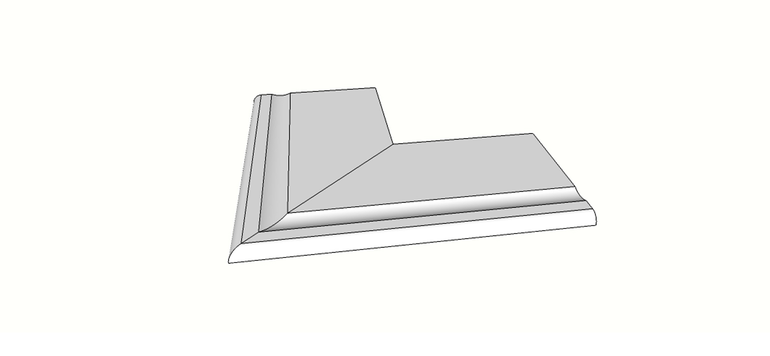 Margelle bord évasé arrondi (1/4 rond) angle ext. complet (2 pièces) <span style="white-space:nowrap;">30x60 cm</span> &nbsp; <span style="white-space:nowrap;">ép. 20mm</span>