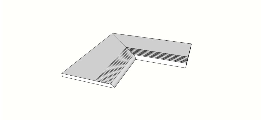 Margelle bord évasé arrondi (1/2 rond) angle ext. complet (2 pièces) <span style="white-space:nowrap;">30x60 cm</span> &nbsp; <span style="white-space:nowrap;">ép. 20mm</span>