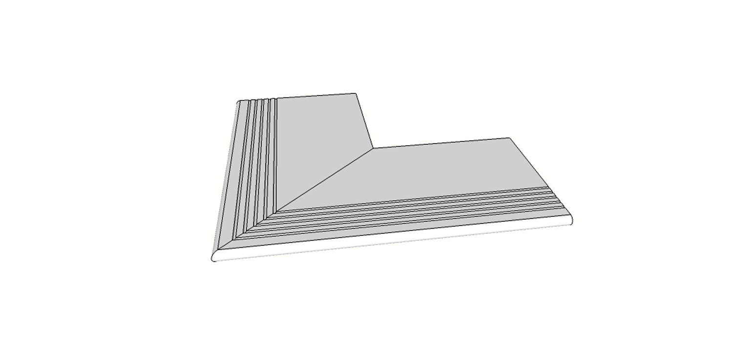 Margelle bord antidérapant arrondi (1/2 rond) angle ext. complet (2 pièces) <span style="white-space:nowrap;">30x60 cm</span> &nbsp; <span style="white-space:nowrap;">ép. 20mm</span>