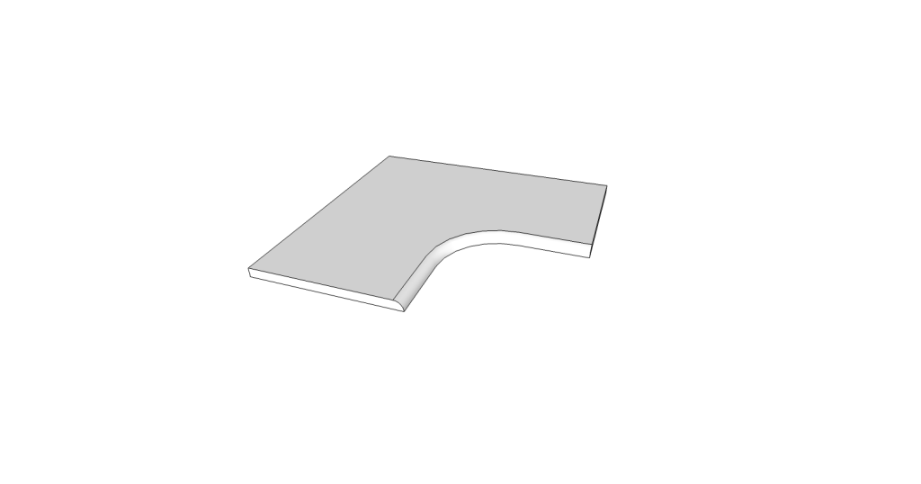 Margelle bord arrondi (1/4 rond) angle curviligne R15 <span style="white-space:nowrap;">60x60 cm</span> &nbsp; <span style="white-space:nowrap;">ép. 20mm</span>